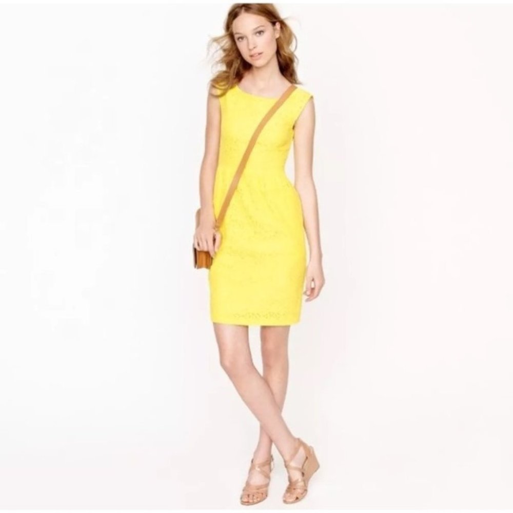J. Crew Lucille yellow lace dress